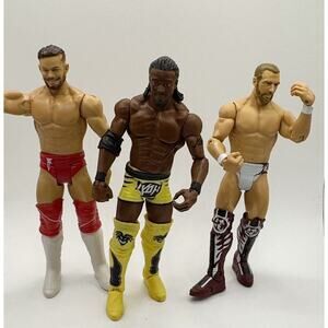 Lot Of 3 WWE Wrestlers: Finn Balor, Kofi Kingston, & Daniel Bryan Action Figures